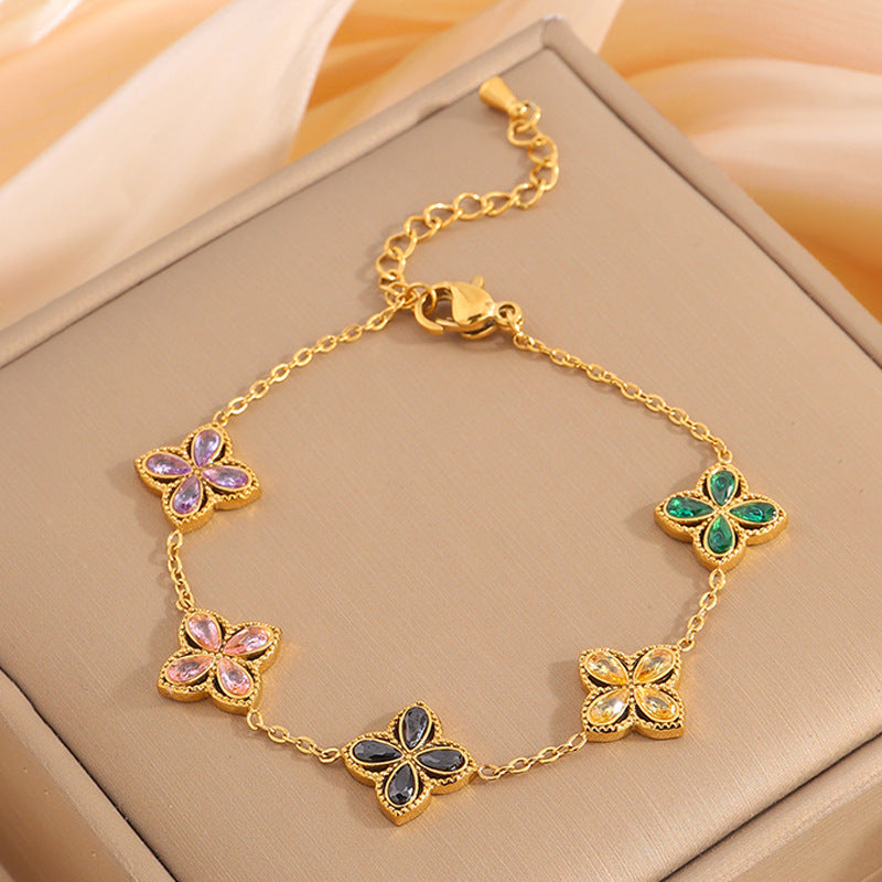 Wholesale Diamond, pearl and zircon bracelet, light luxury and high-end jewelry